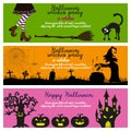 Set of Three Halloween banners. Royalty Free Stock Photo