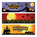 Set of three Halloween bannes.