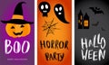 Set of three Halloween banners Royalty Free Stock Photo