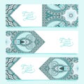 Set of three horizontal banners with decorative Royalty Free Stock Photo