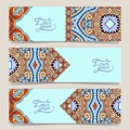 Set of three horizontal banners with decorative Royalty Free Stock Photo