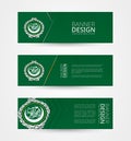 Set of three horizontal banners with flag of Arab League. Web banner design template in color of Arab League flag Royalty Free Stock Photo