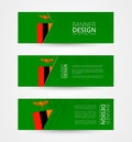 Set of three horizontal banners with flag of Zambia. Web banner design template in color of Zambia flag Royalty Free Stock Photo