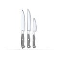 Set of three kitchen knives in a minimalist one line drawing style Culinary vector illustration Royalty Free Stock Photo