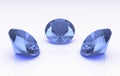 Set of three light purple round topaz stones Royalty Free Stock Photo