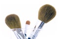 Set of three makeup brushes Royalty Free Stock Photo