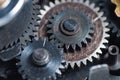 Set of three meshed gears Royalty Free Stock Photo