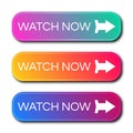 Set of three modern gradient buttons with shadows Royalty Free Stock Photo