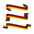 Set of three modern ribbons with the German tricolor
