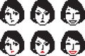 Young Woman Pixel Faces Two