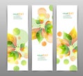 Set of three nature vector banners with floral elements Royalty Free Stock Photo