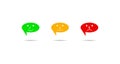 Emotional reaction-a set of three oval colored emoticons