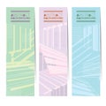 Set Of Three Pastel Abstract Vertical Banners.