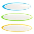 Set of three plastic rounded copyspace buttons