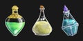 Set of three potion bottles