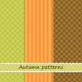 Set of three primitive retro patterns in autumn colors for your decoration