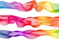 Set three rainbow waves lines gradient colorful, Vector illustration Royalty Free Stock Photo