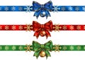 Set of three ribbon decorations for christmas