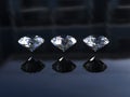 Set of Three Round Diamonds Royalty Free Stock Photo