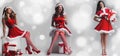 Set of Santa girls Royalty Free Stock Photo