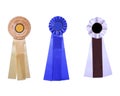 Set of three satin ribbons Royalty Free Stock Photo