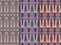 Set of three seamless patterns with geometric folklore ornament. Ethnic vector texture in vintage style. Coloful Royalty Free Stock Photo