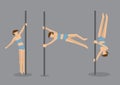 Pole Dance Vector Character Set