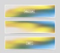 Set of three soft mesh banners for web design projects. All isolated and layered Royalty Free Stock Photo