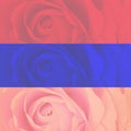 Set of three strips blurred rose background
