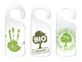 Set of three tags for organic products Royalty Free Stock Photo