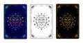 Set of three tarot cards with Leo zodiac sign Royalty Free Stock Photo