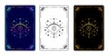 Set of three tarot cards with Sagittarius zodiac sign Royalty Free Stock Photo