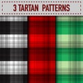 Set of three Tartan Plaid samples in vector