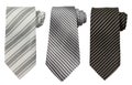 Set of three ties isolated on white