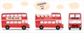 a set of three vector drawings of a London double-decker bus Royalty Free Stock Photo
