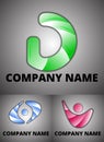 Set of three vector logos. Template for various design projects Royalty Free Stock Photo