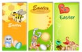 Set of three vertical Easter banners