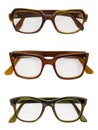 Set of three retro presbyopic glasses Royalty Free Stock Photo