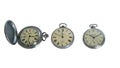 Set of three vintage Russian pocket watch Molnija Royalty Free Stock Photo