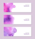 Set of three watercolor horizontal banners Royalty Free Stock Photo