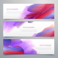 Set of three watercolor paint banners Royalty Free Stock Photo