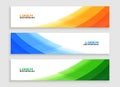 set of three website header layout for corporate website backdrop Royalty Free Stock Photo