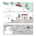 Set of three website horizontal winter banners Royalty Free Stock Photo