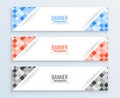 set of three wide web business banner layout for modern presentation Royalty Free Stock Photo
