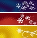 Set of three winter banners