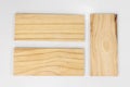 Set of Three Wooden Rectangles with Different Grain Patterns Royalty Free Stock Photo
