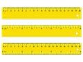 Set of three yellow rulers Royalty Free Stock Photo