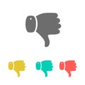 Set of thumb down icons. Vector illustration. Royalty Free Stock Photo