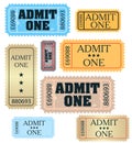 Set of ticket admit one Royalty Free Stock Photo