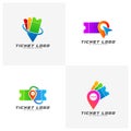 Set of Ticket Center Logo Template Design Vector, Creative design, Icon symbol Royalty Free Stock Photo